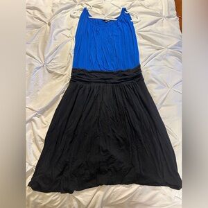 Express Blue and Black Knee Length Dress